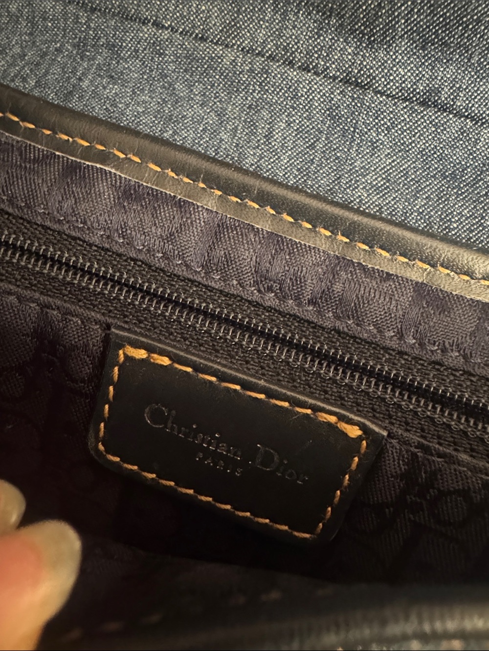 Authentic Vintage Dior Denim Floral Embellished Saddle bag - Picture 8 of 9